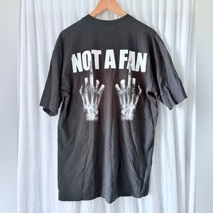 Menace Los Angeles NOT A FAN Skeleton Graphic Tee Black Streetwear Size Large